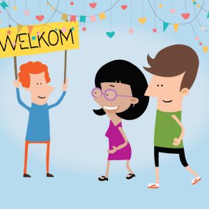 25 wenskaartjes 'welkom'