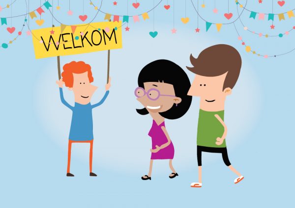 25 wenskaartjes 'welkom'