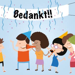 25 wenskaartjes 'bedankt'