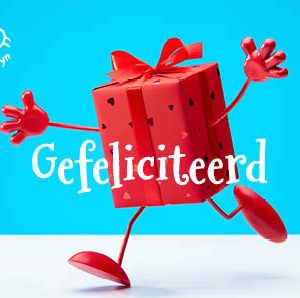 25 wenskaartjes 'gefeliciteerd'